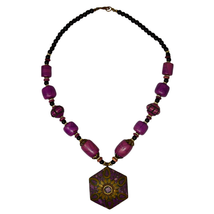 Purple Beaded Necklace – Ocean Wave Jewellery