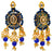 Navy Blue Crystal Kundan Necklace Set