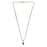 Silver & Green Stone Chain Pendant Necklace Set