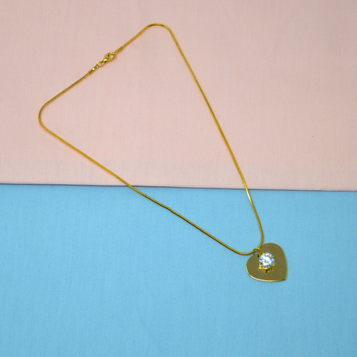 American Stone Heart Pendant Chain