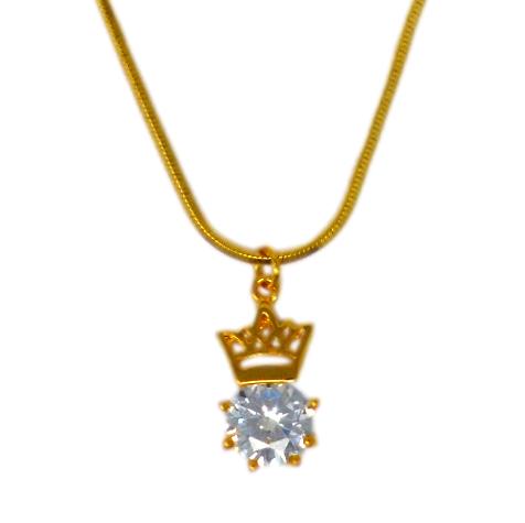 American diamond pendant & chain necklace