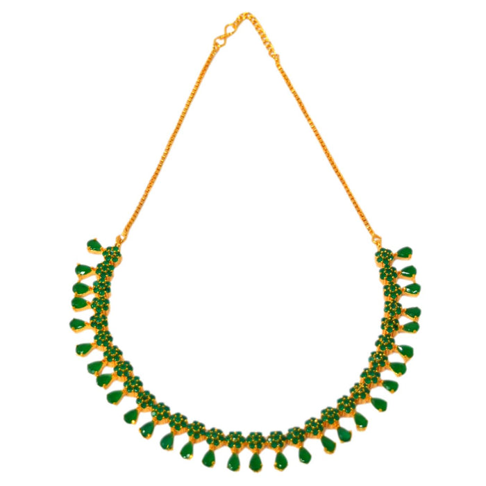 Green stone Flower Necklace Set