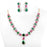 Red, White & White Stone Necklace Set On Mannequin