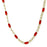 Red Stone & Moti Mala Necklace Set Close Up