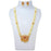 Red Stone Flower Shape Pendant Tanmani Necklace Set On Mannequin