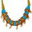 Blue Dhaga Temple Necklace Set Close Up