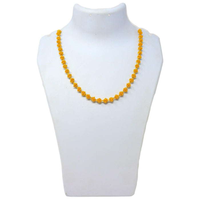 Plain Golden Beads Mala Necklace