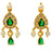 Green Stone Moti Tanmani Necklace Set Earrings