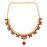 Red & White Flower Stone Necklace Set Top View