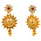 Plain Gold Laxmi Pendant Necklace set Earrings