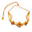 Red Stone & Golden Beads Necklace set Top View