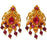 Red Stone & Golden Beads Necklace set Earrings