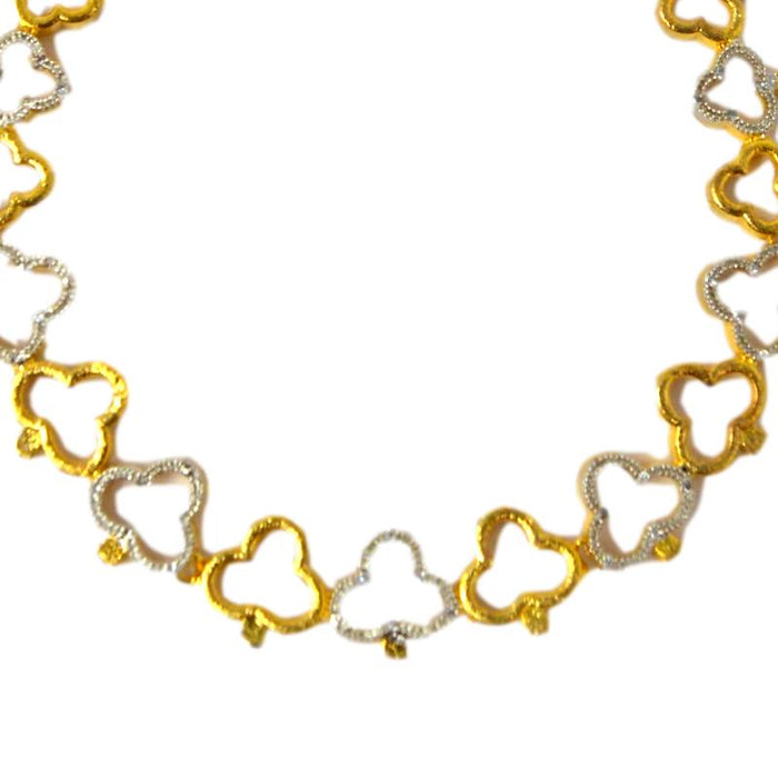 American diamond & gold Finish Necklace Set Close Up