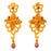 Temple Red & American Diamond Necklace Set Earrings