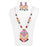 Red, Green, White Stone & Moti Necklace Set On Mannequin