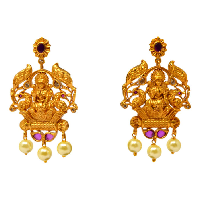 Temple Finish Laxmi Pendant Necklace