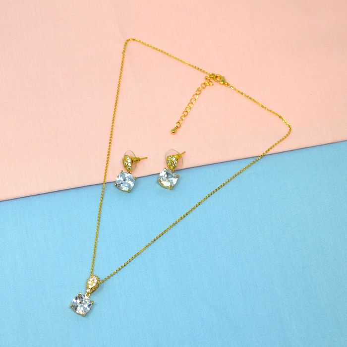 American Diamond Chain Necklace Set Color