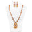 Red, White Stone Temple Necklace Set On Mannequin
