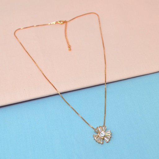 American Diamond & Rose Gold Necklace  Color
