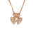 American Diamond & Rose Gold Necklace  Close Up