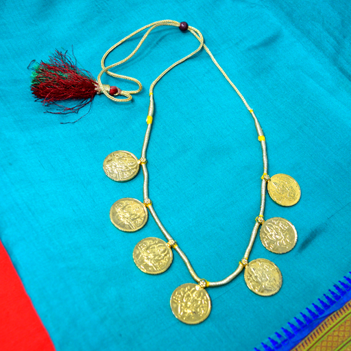 Gold Finish Laxmi Coin Necklace Color