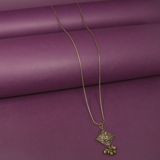 Chain Pendant Oxidised Necklace
