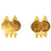 Plain Gold Laxmi Coin Necklace Set Earrings
