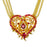 Red & American Diamond Moti Tanamani Necklace Set Close Up
