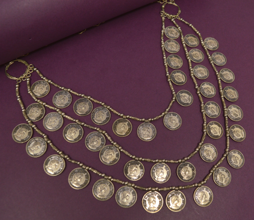Three Layer Coin Oxidised Necklace