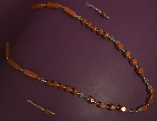 Brown Beads Oxidised Necklace