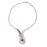 White & Green Stone Necklace  Front View