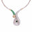 White & Green Stone Necklace Closeup
