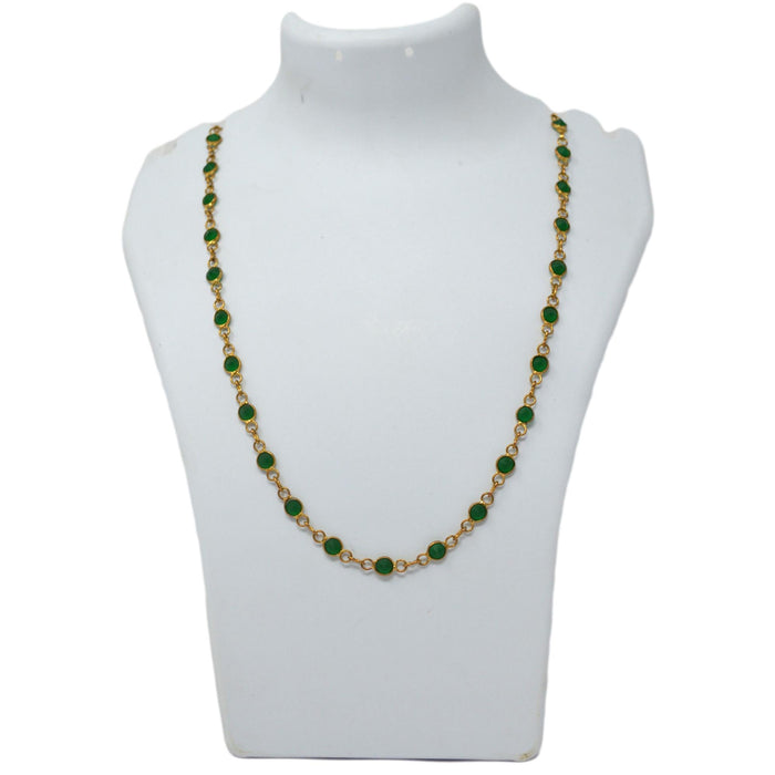 Green Stone  Chain Necklace