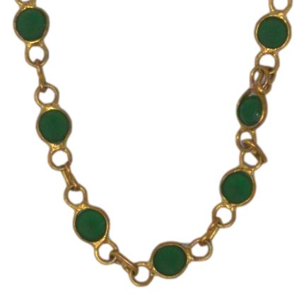 Green Stone  Chain Necklace