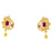 American Diamond & Red Stone Pendant Set Earrings