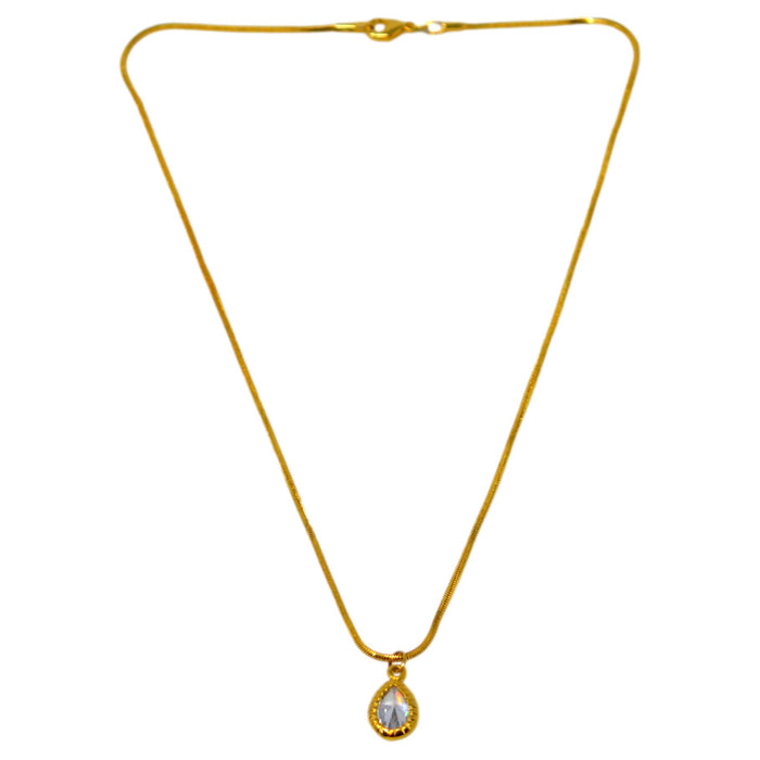Golden American Diamond Chain Pendant