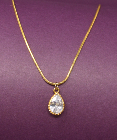 Golden American Diamond Chain Pendant