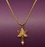 Flower  Shape American Diamond Golden Chain Pendant