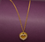 Golden American Diamond  Heart Shape Chain  Pendant Set