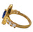 American Dimond & Blue Stone Ring Side View