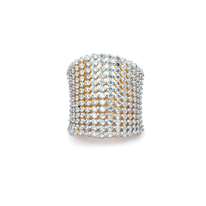 White American Diamond Ring Front View