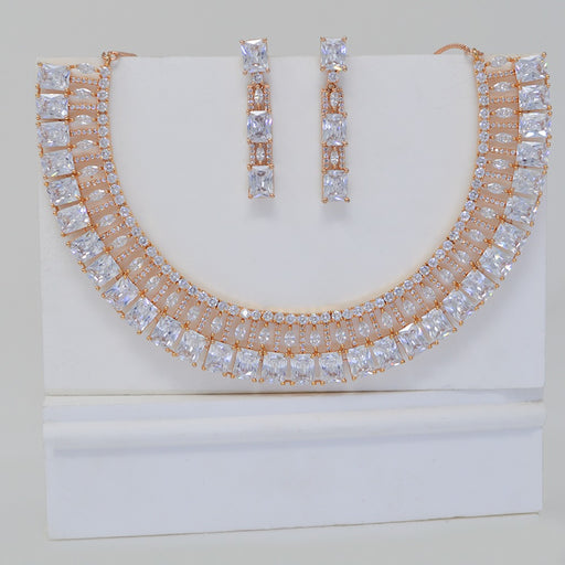 Golden And American Diamond Choker Set