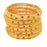Golden Red Stone Bangle Set Stacked