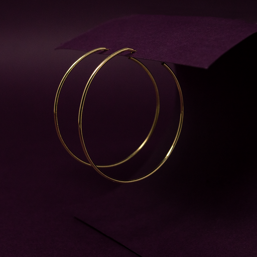 Plain Gold  Medium Hoop Earring