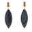 Modern Earrings with Black Stone Veneer Front View