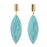 Modern Earrings with Blue Stone Veneer Front View