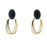 Modern Earrings with Black Stone Veneer Front View