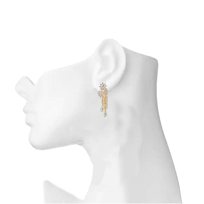 American Diamond With Moti Earring On Mannequin