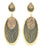 Gold Oxidised Earring Front View