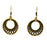 Gold Oxidised Ring Earring Front View